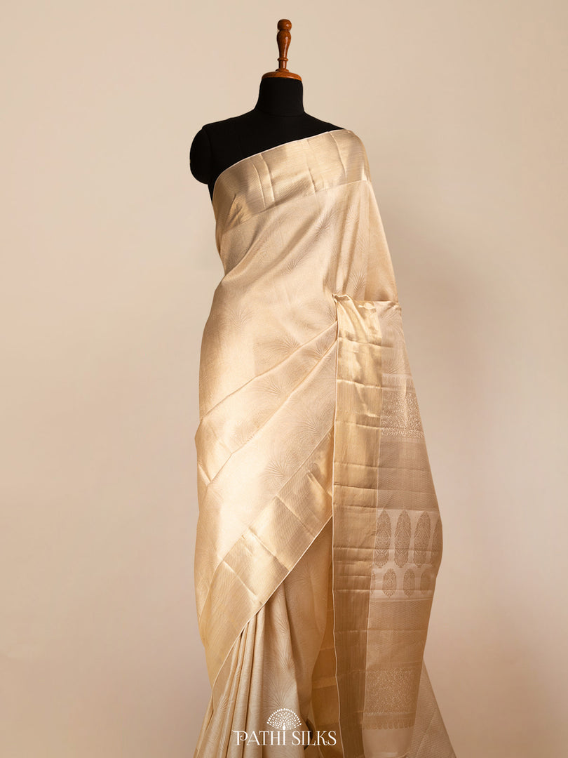 White Kanjivaram Silk Saree