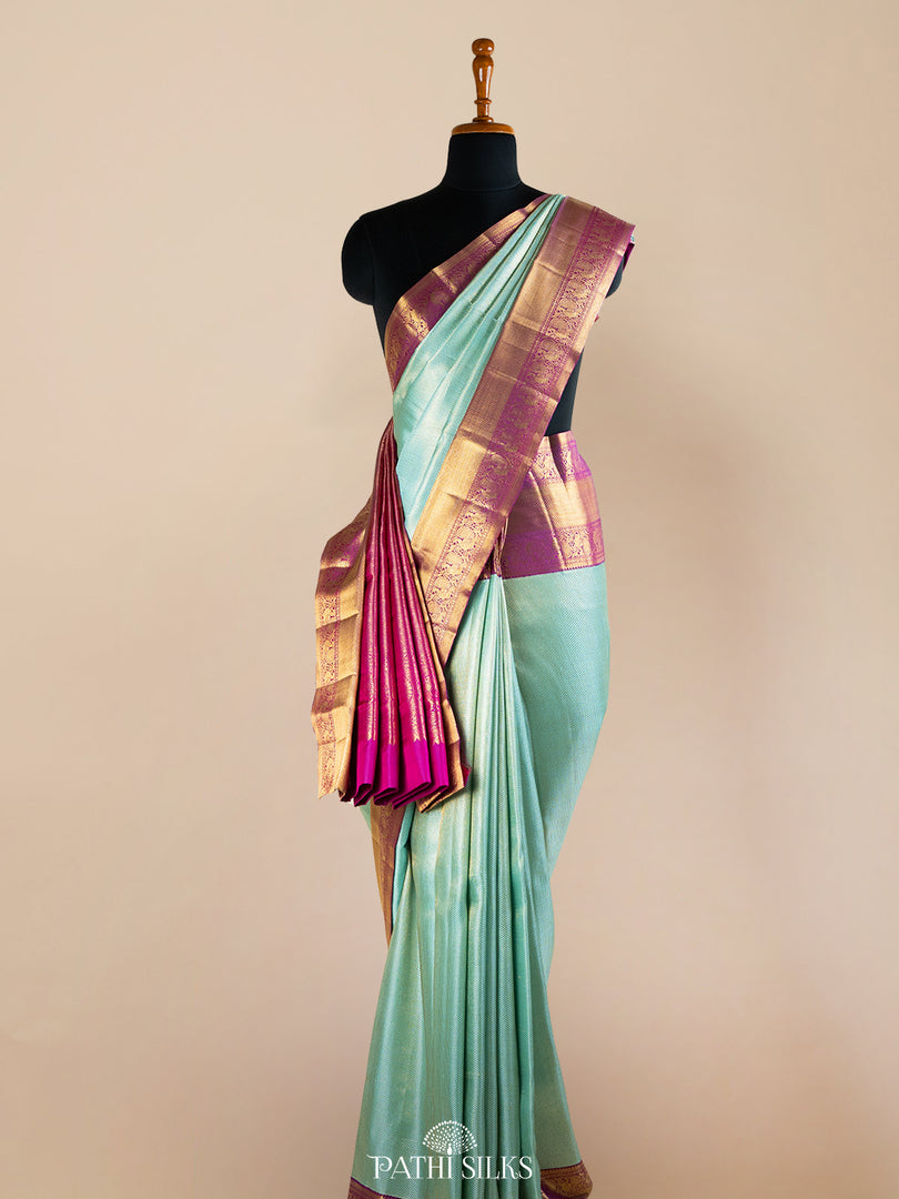 Pastel Blue Kanjivaram Silk Saree