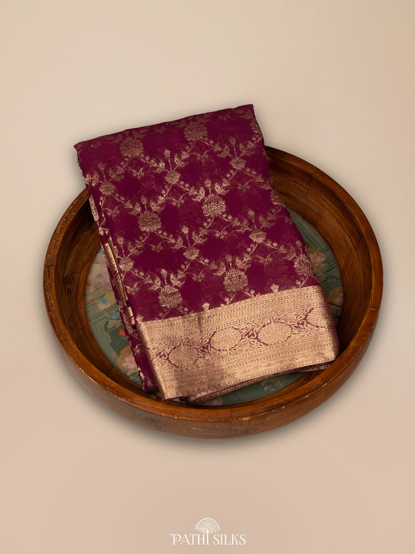 Wine colour georgette saree