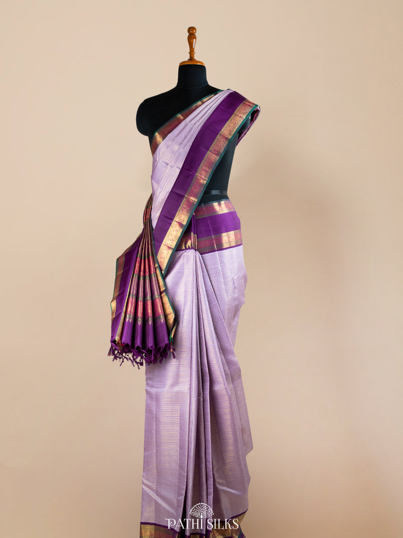 Lavendar Kanjivaram Silk Saree