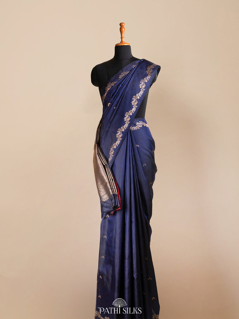 Navy Blue Kanjivaram Silk Saree