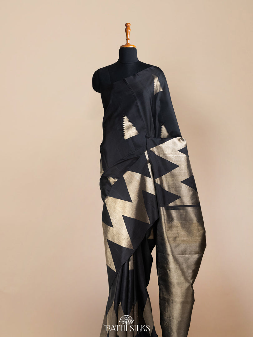 Black Kanjivaram silks saree