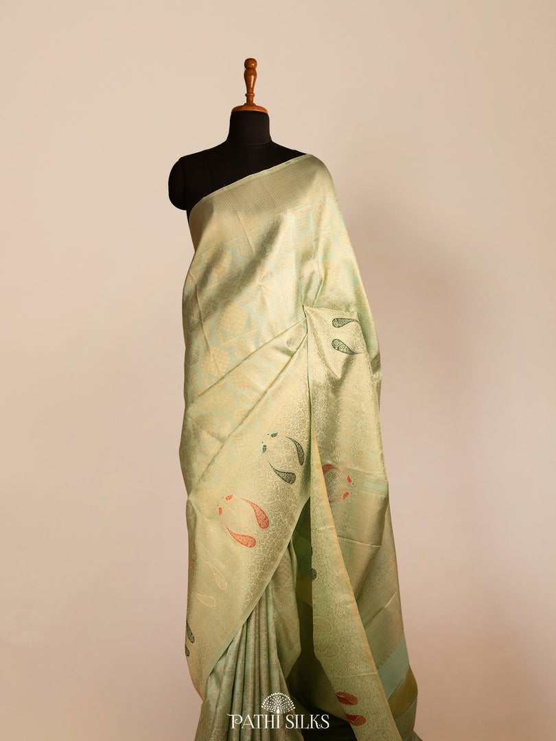 Mint Green Kanjivaram Silk Saree