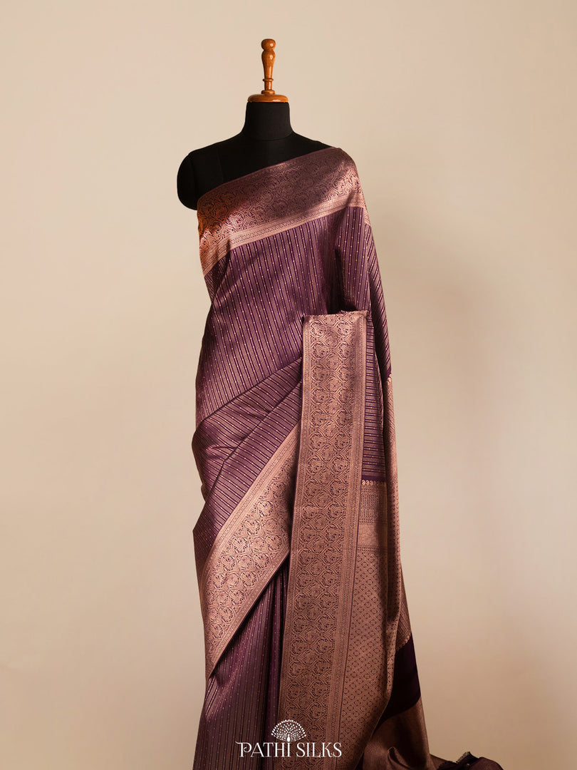 Purple Kanjivaram Silk Saree