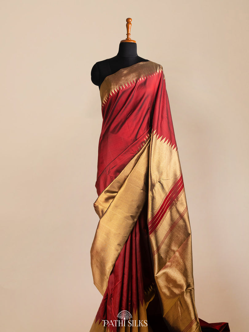 Maroon Kanjivaram SIlk Saree