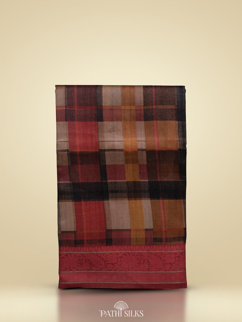 Multicolour Handwoven printed tussar