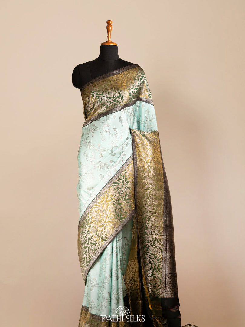 Mint green Kanjivaram Silk Saree