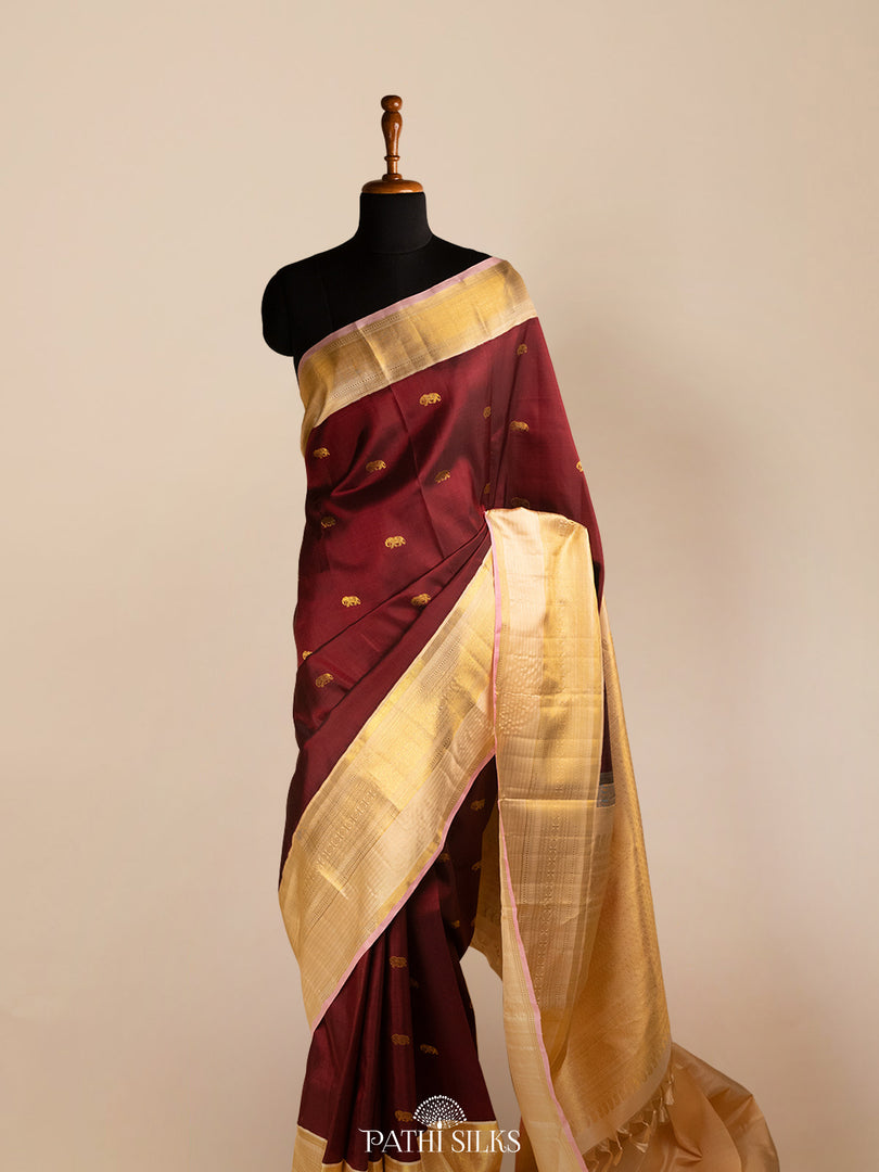 Maroon Kanjivaram Silk Saree