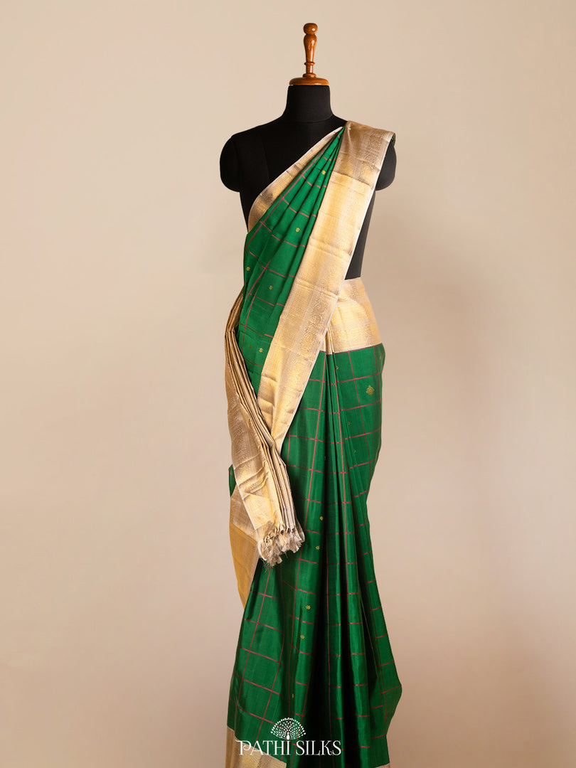 Emerald Green Kanjivaram Silk saree