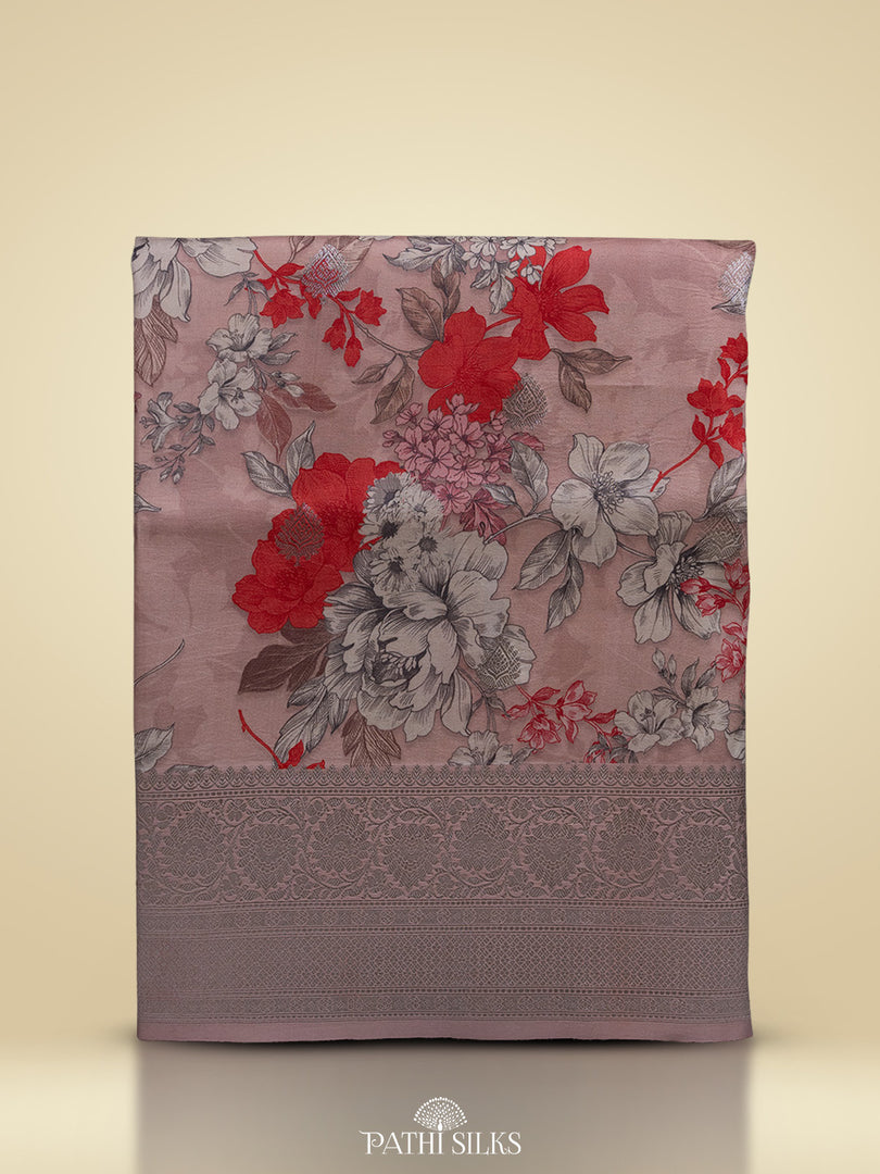 Light peach Handwoven tussar with satin border