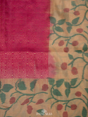 Light pink with off white Soft Silk saree
