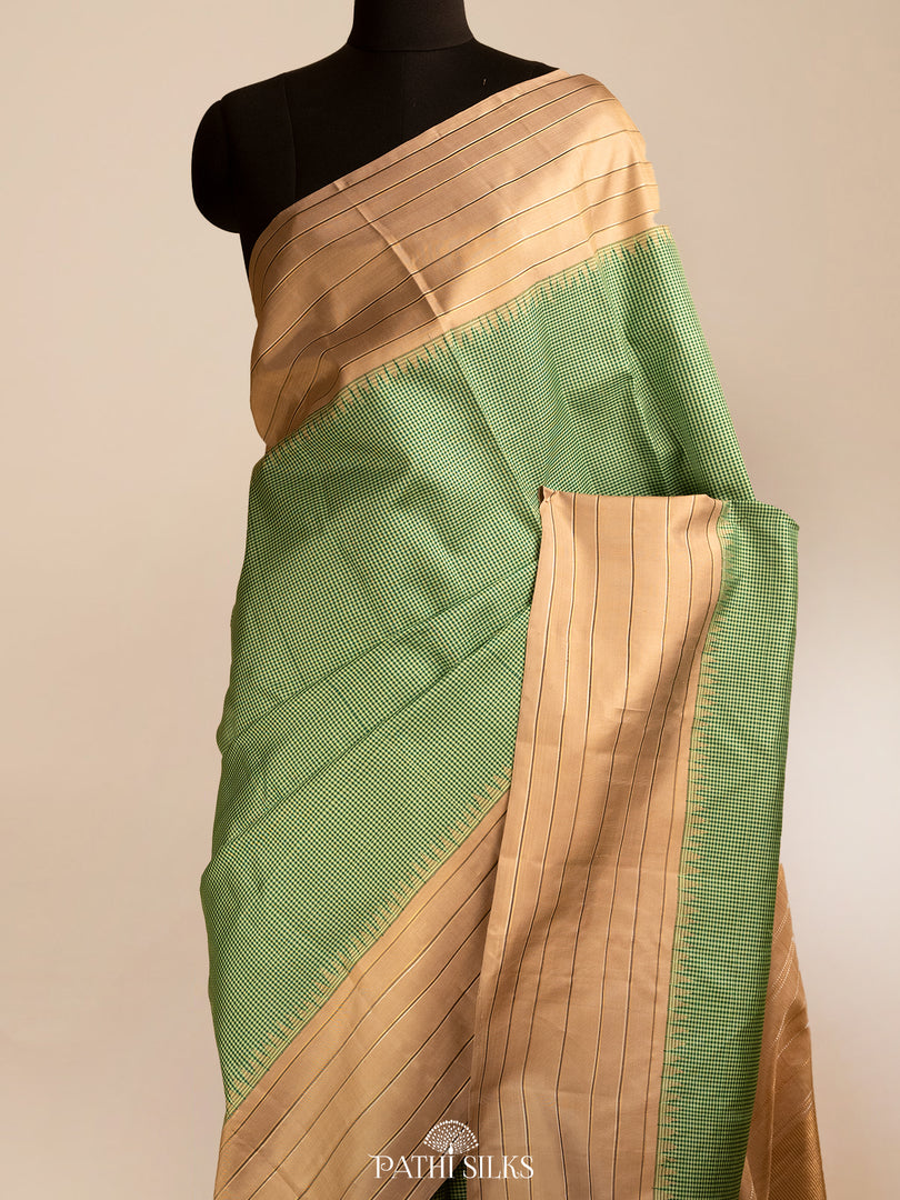 Mint Green Kanjivaram silk saree
