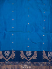 Peacock blue Soft Silk saree