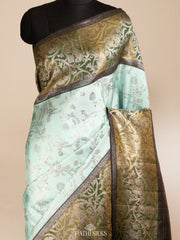Mint green Kanjivaram Silk Saree