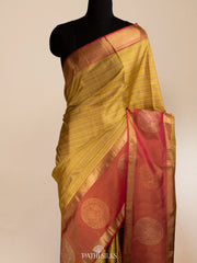 Multicolour Lime green kanjivaram silk saree