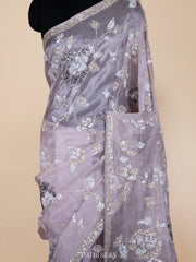 Lavender  Tissue organza saree