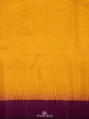 Yellow and wine Soft Silk saree
