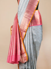 Blue and Pink Kanjivaram Silk Saree