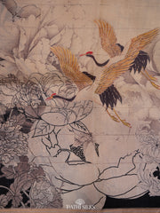 Handwoven printed tussar