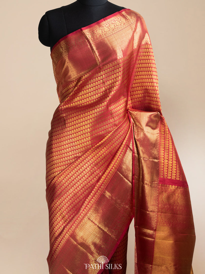 Mustard Kanjivaram Silk Saree