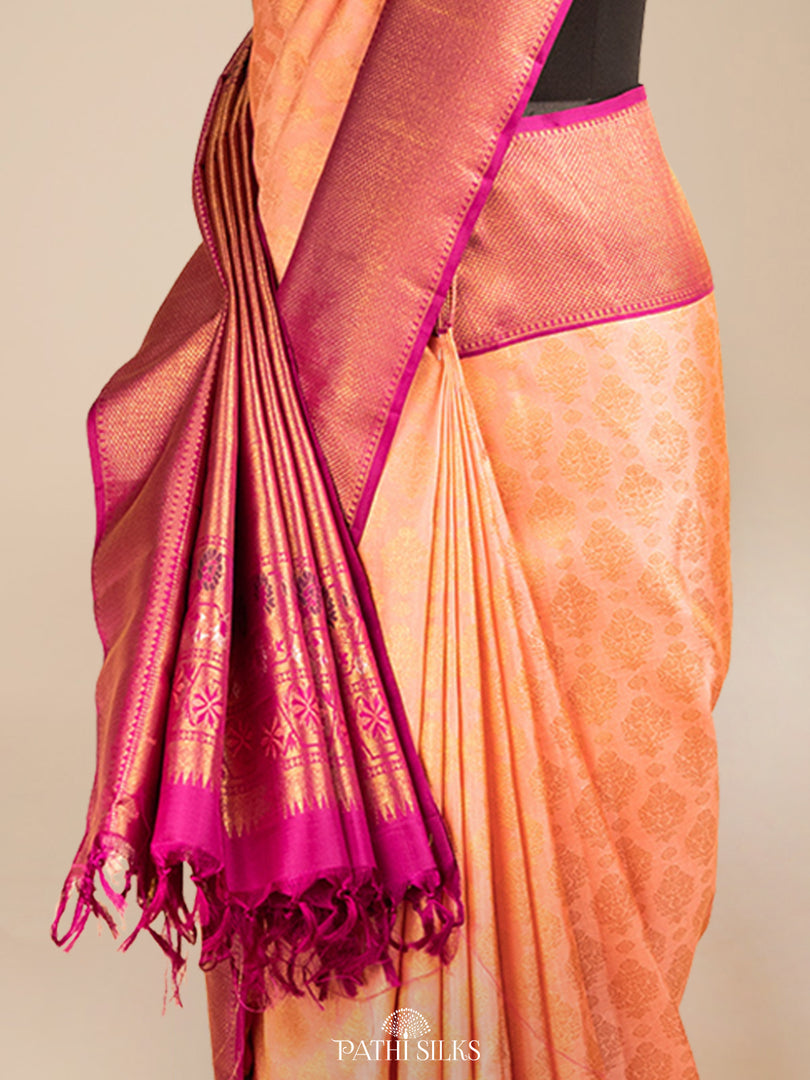 Peach Kanjivaram Silk Saree