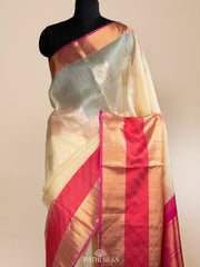 Pista Green Floral Handpainted Kanjivaram