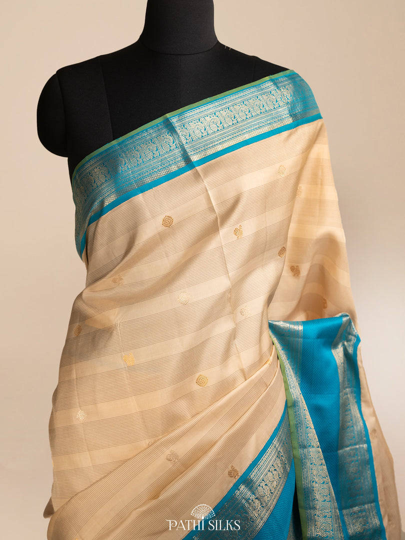 Off white Kanjivaram Silk Saree