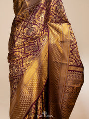 Purple Brocade Kanjivaram Silk Saree