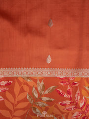 Rust orange Handwoven tussar with satin border