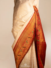 Off white Kanjivaram Silk Saree