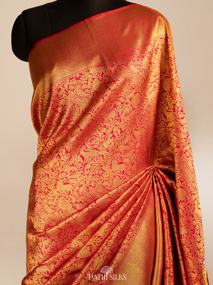 Pink Kanjivaram Silk Saree