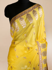Yellow Banarasi Silk Saree