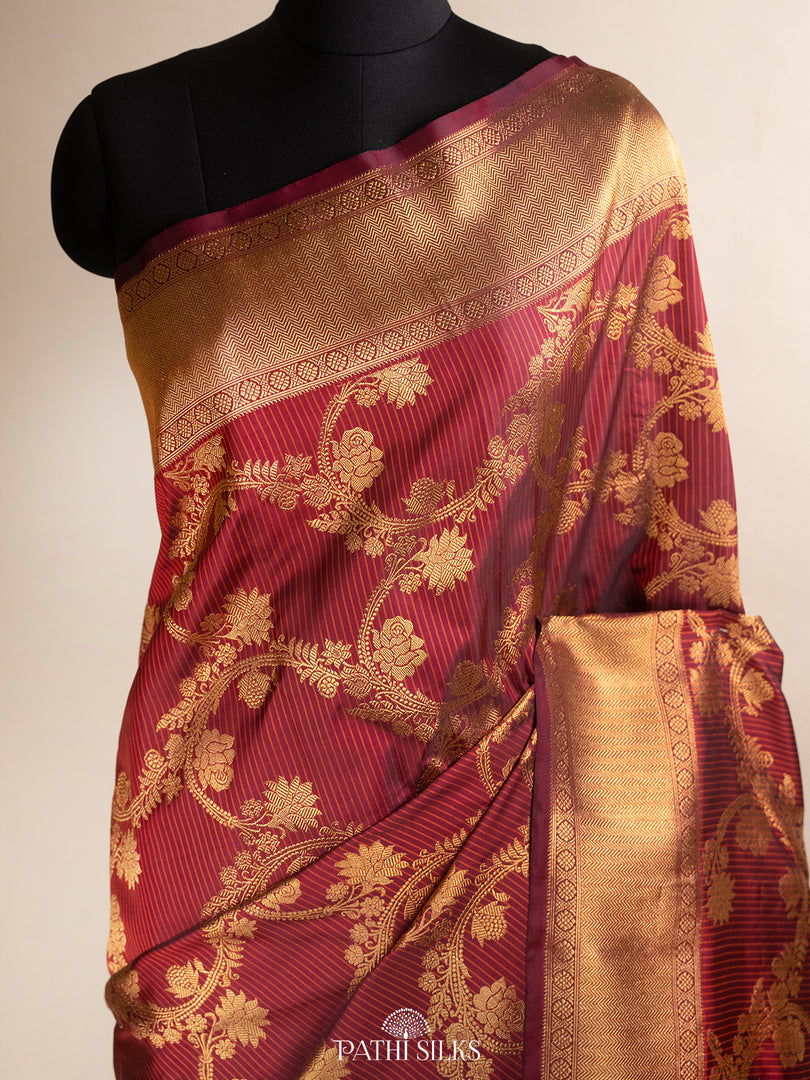Maroon Kanjivaram Silk Saree