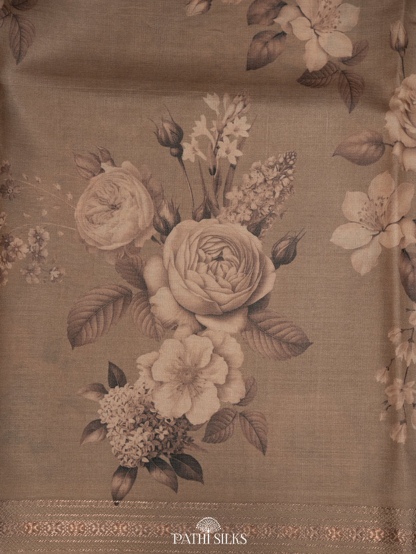 Handwoven printed tussar