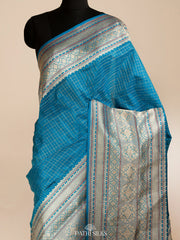 Cobalt blue banarasi silk saree