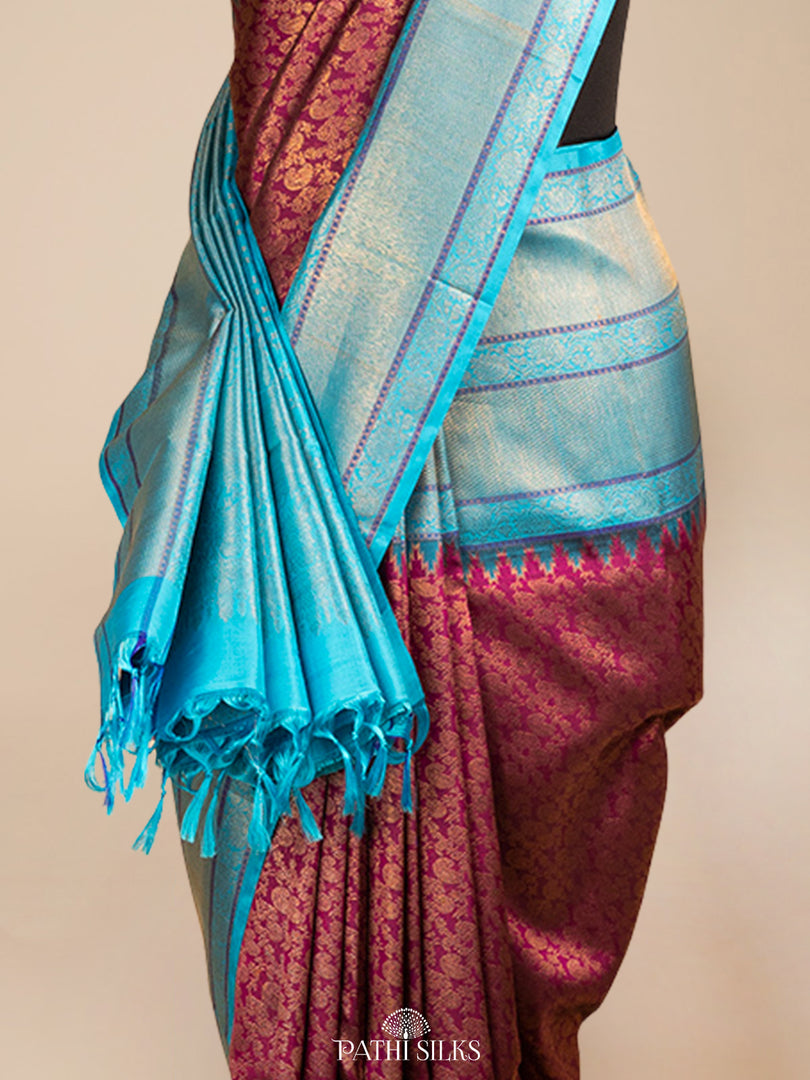Purple Kanjivaram Silk Saree