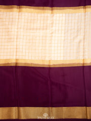 Purple Mysore crepe saree