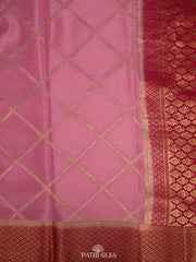 Pink Mysore crepe saree