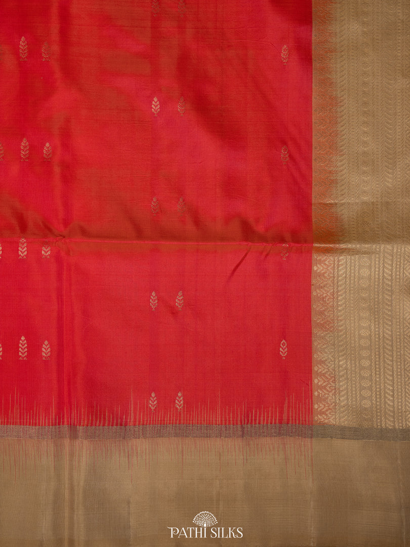 Sunrise orange Soft Silk saree