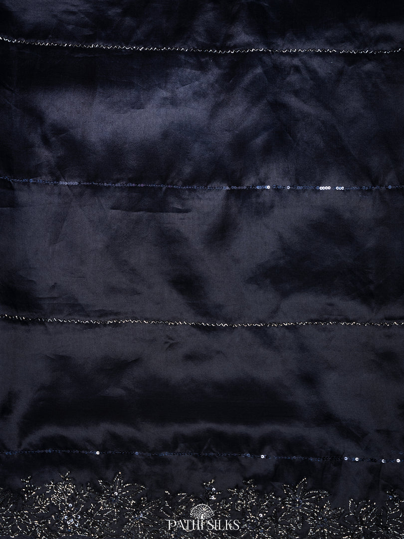Navy Blue Orgnaza saree