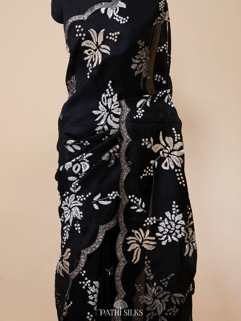 Black Organza saree