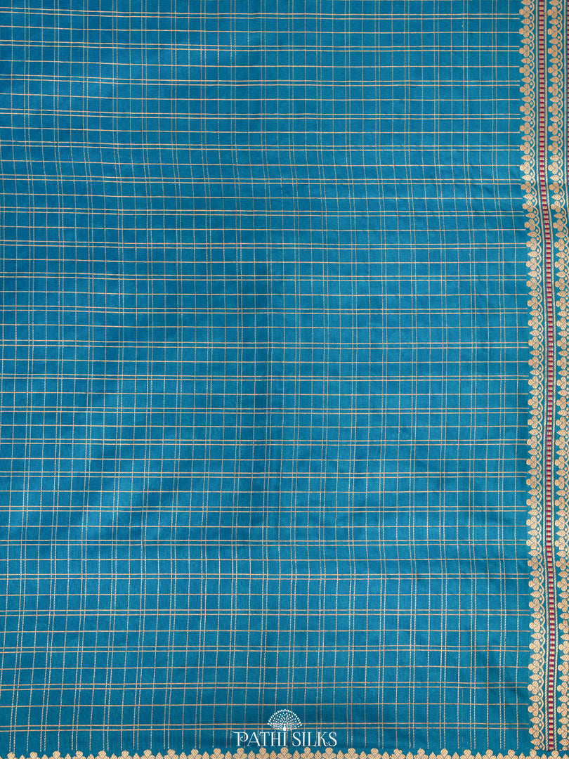 Cobalt blue banarasi silk saree