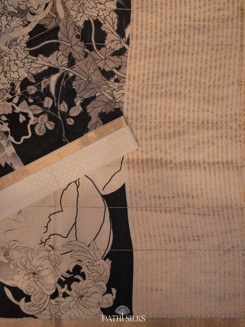 Handwoven printed tussar