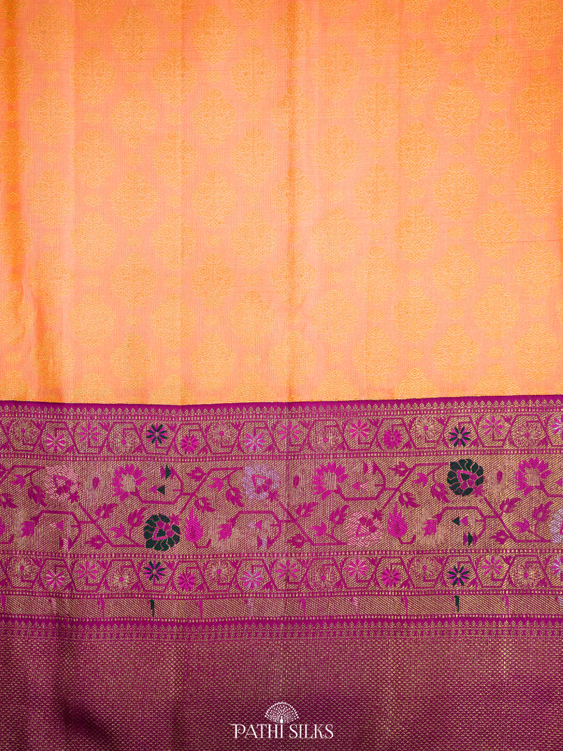 Peach Kanjivaram Silk Saree