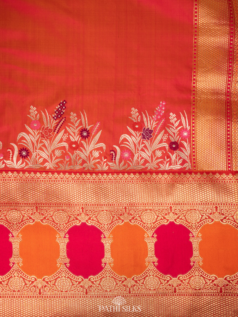 Pink banarasi silk saree