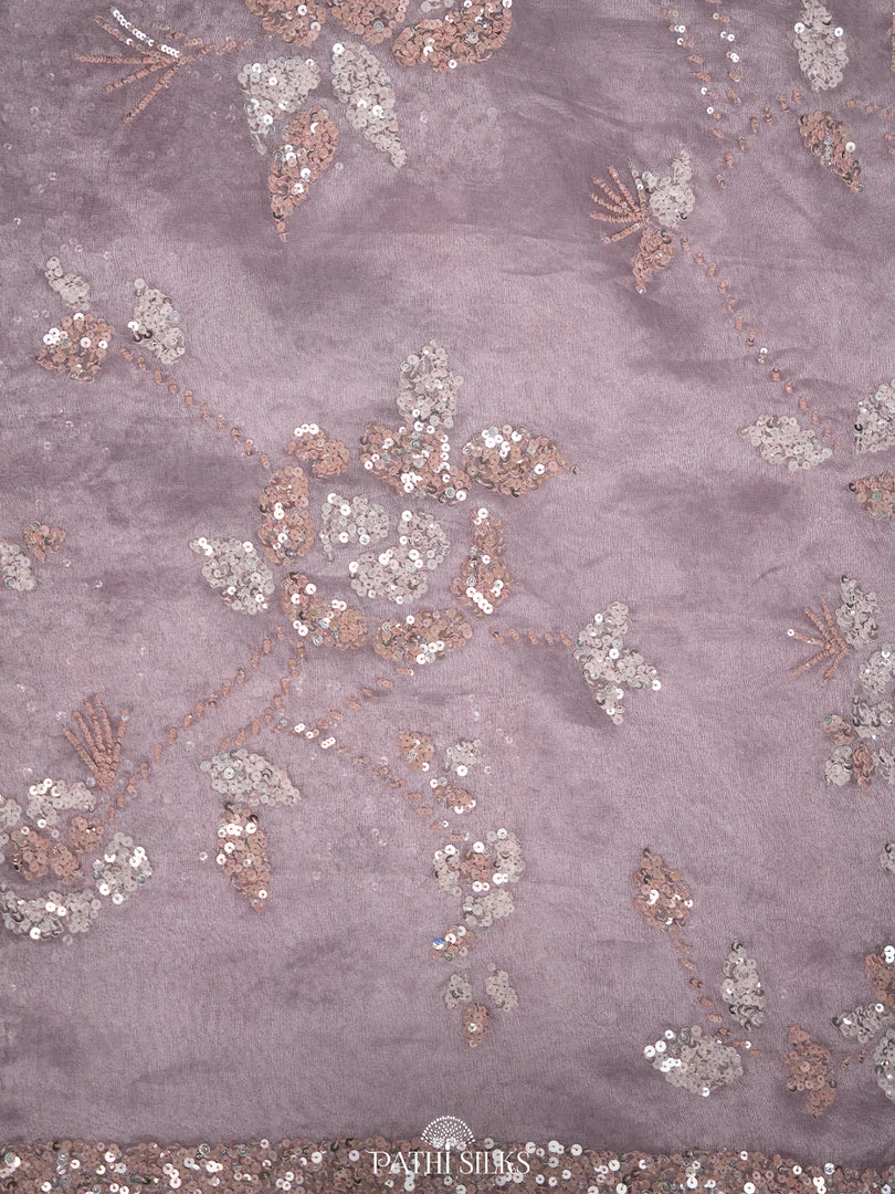 Lavender  Tissue organza saree