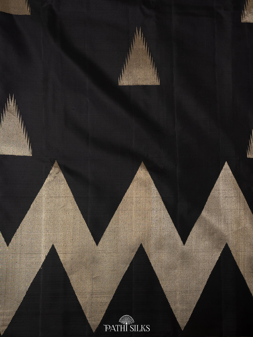 Black Kanjivaram silks saree