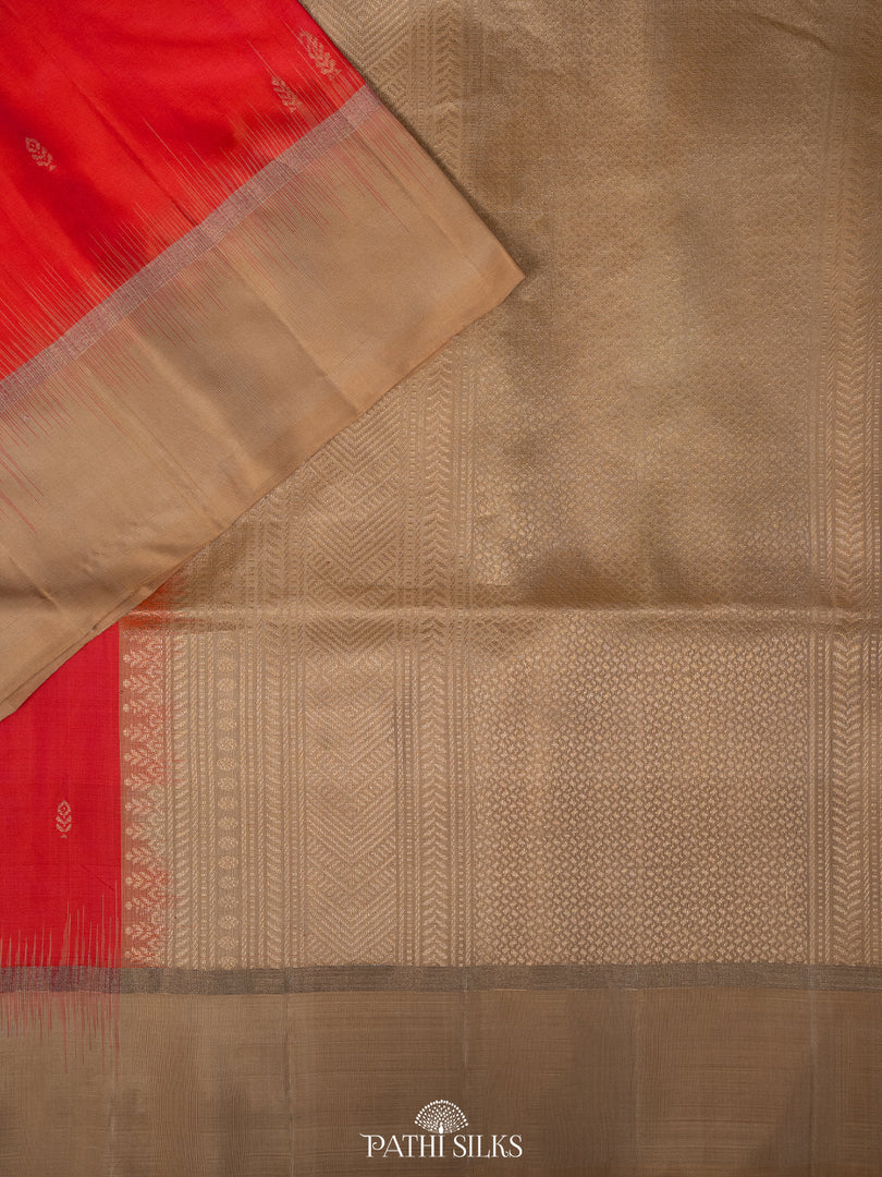 Sunrise orange Soft Silk saree