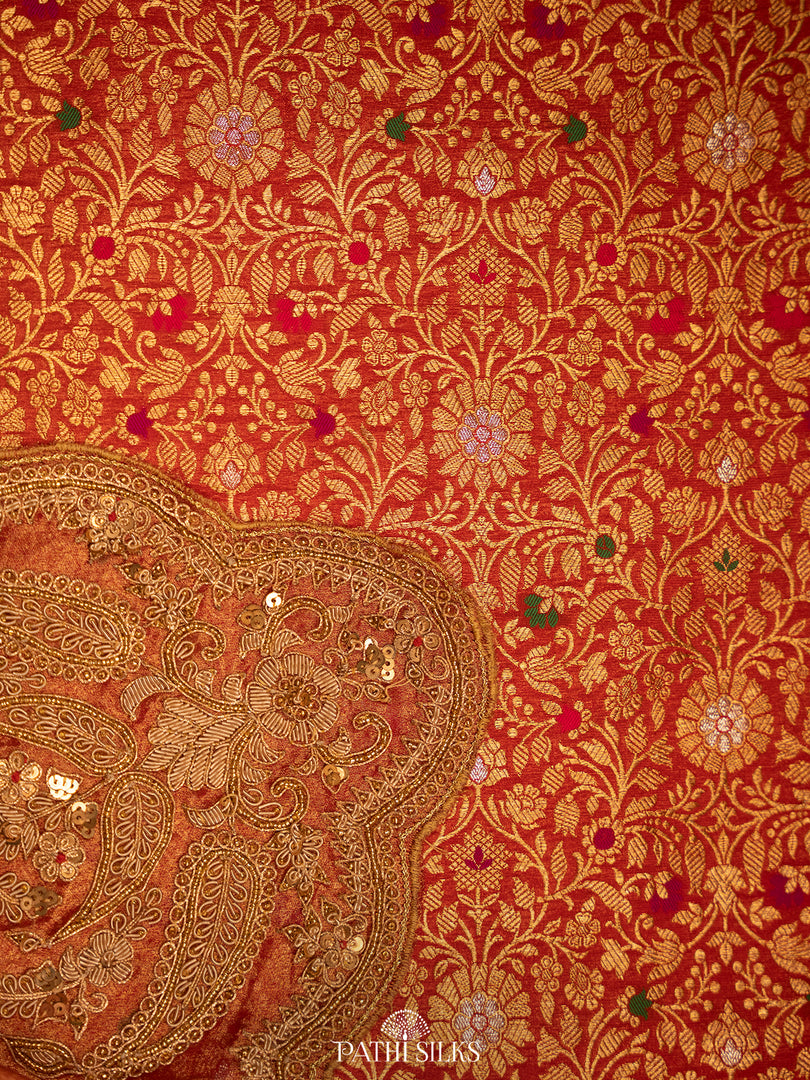 Red Tisssue Organza saree