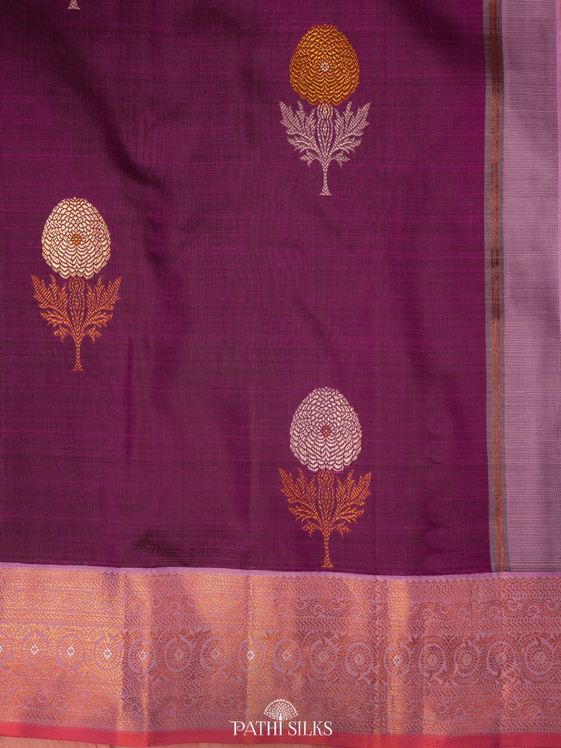 Purple with lavender kanjivaram silk saree